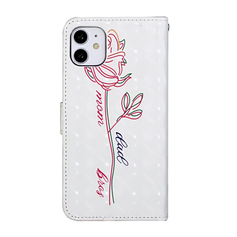 Folio Deksel iPhone 11 Justerbar Blomsterrem Anti-fall