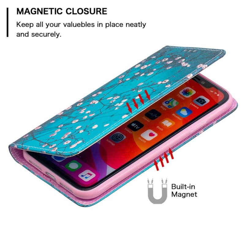 Folio Deksel iPhone 11 Mobildeksel Blomstrende Grener