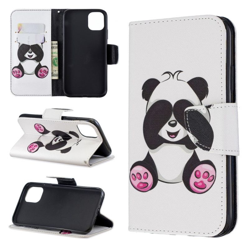 Folio Deksel iPhone 11 Morsom Panda Anti-fall