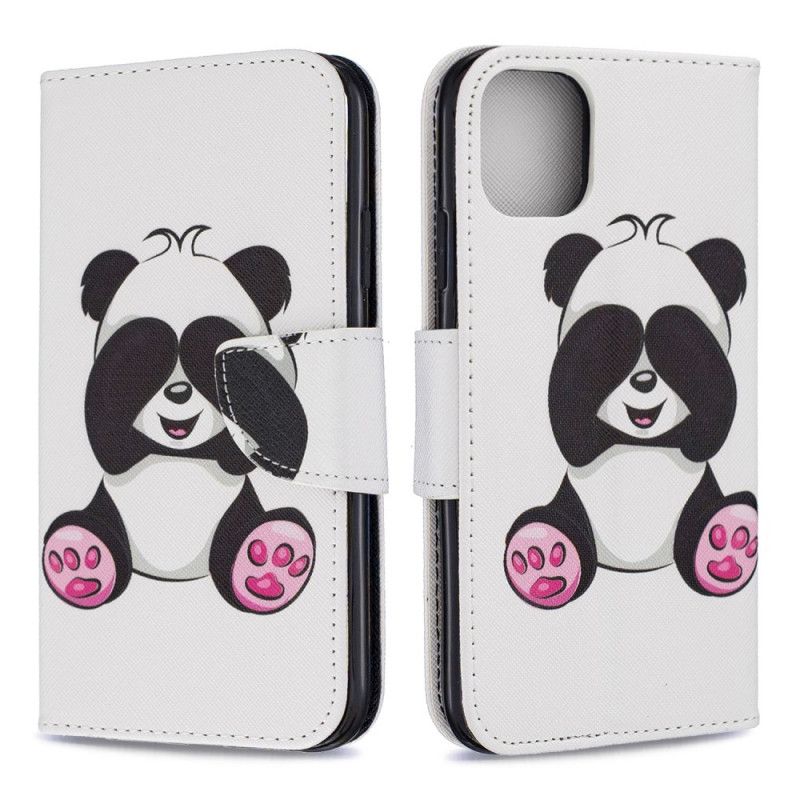 Folio Deksel iPhone 11 Morsom Panda Anti-fall