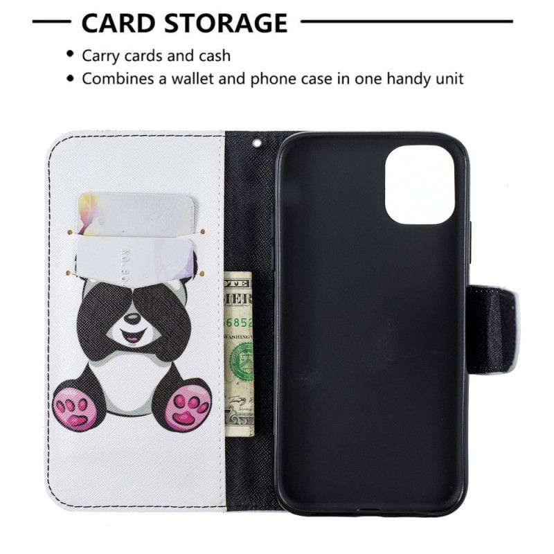 Folio Deksel iPhone 11 Morsom Panda Anti-fall