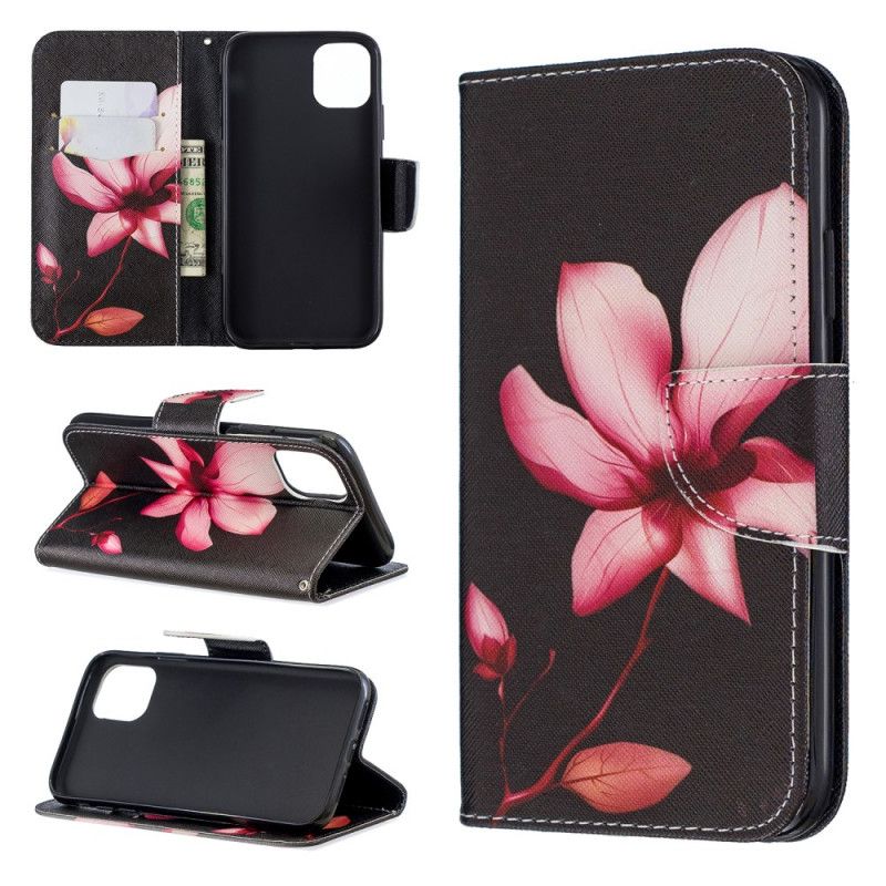 Folio Deksel iPhone 11 Rosa Blomst