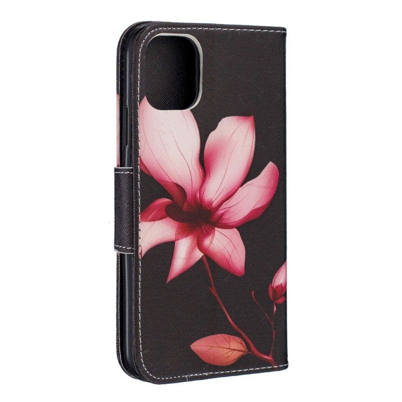 Folio Deksel iPhone 11 Rosa Blomst