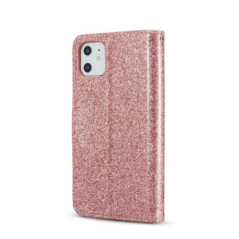 Folio Deksel iPhone 11 Svart Hjerteglitter