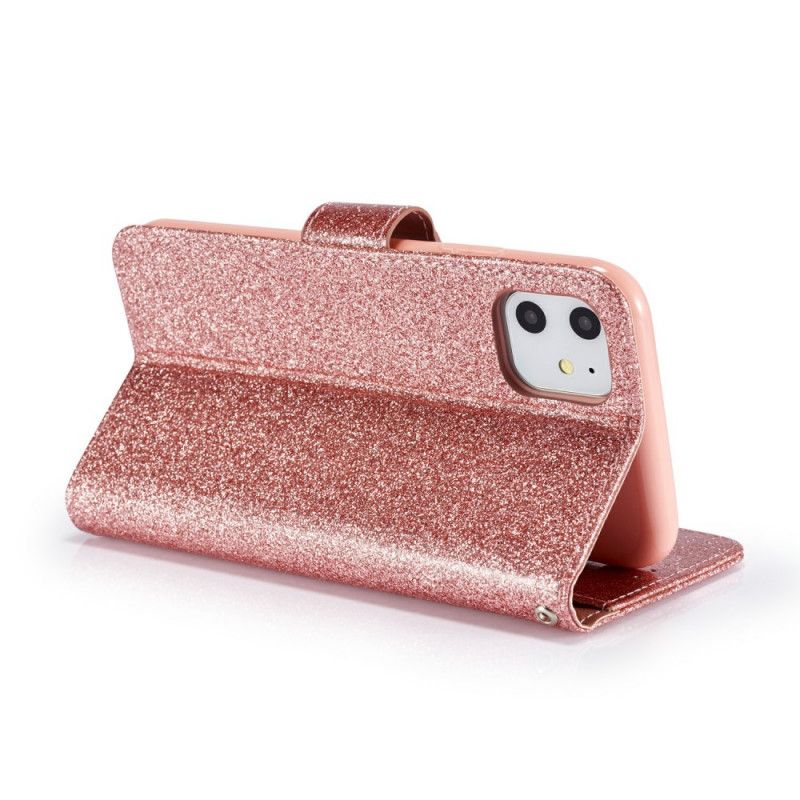 Folio Deksel iPhone 11 Svart Hjerteglitter