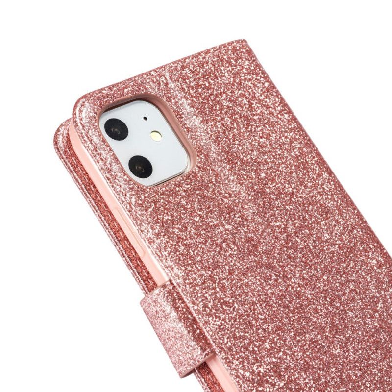 Folio Deksel iPhone 11 Svart Hjerteglitter