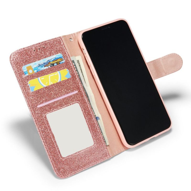 Folio Deksel iPhone 11 Svart Hjerteglitter