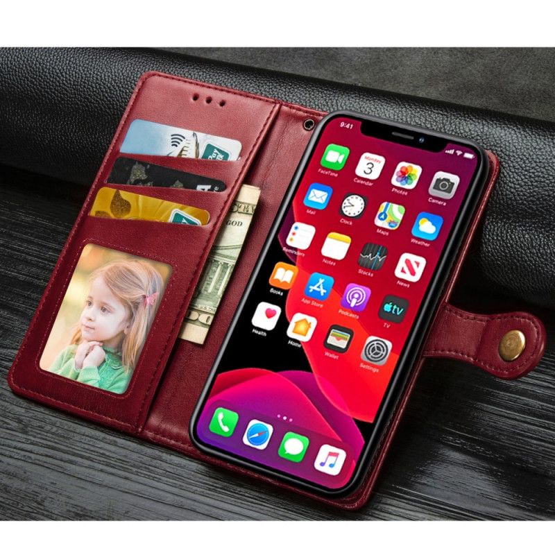 Lærdeksel Folio Deksel iPhone 11 Svart Premium Design