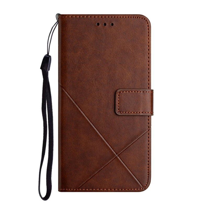 Folio Deksel Til Samsung Galaxy S22 Ultra 5G X Design Geo Leather Style