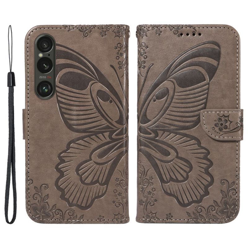 Folio Deksel Sony Xperia 1 Vi Butterfly Grafisk Snor