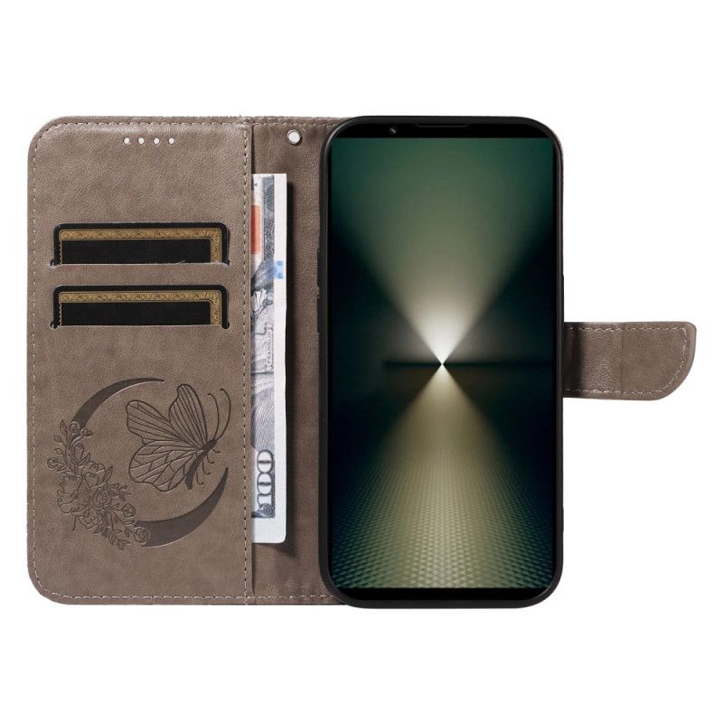 Folio Deksel Sony Xperia 1 Vi Butterfly Grafisk Snor