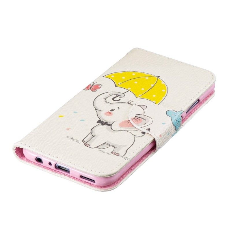 Folio Deksel Honor 10 Lite Baby Elefant Anti-fall