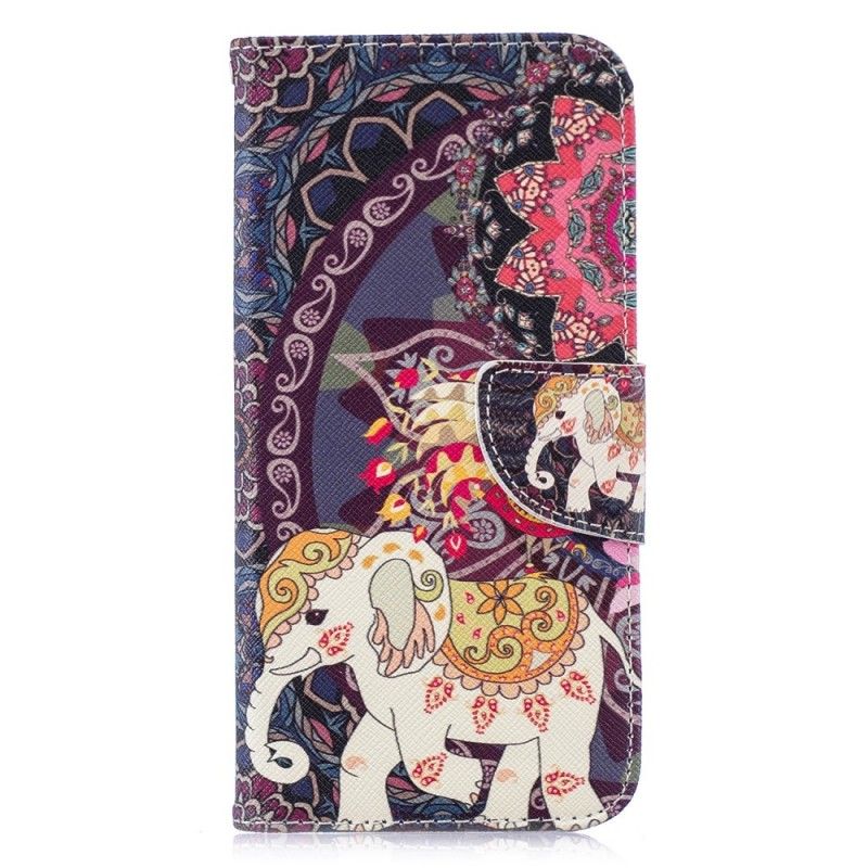 Folio Deksel Honor 10 Lite Etnisk Elefantmandala Anti-fall