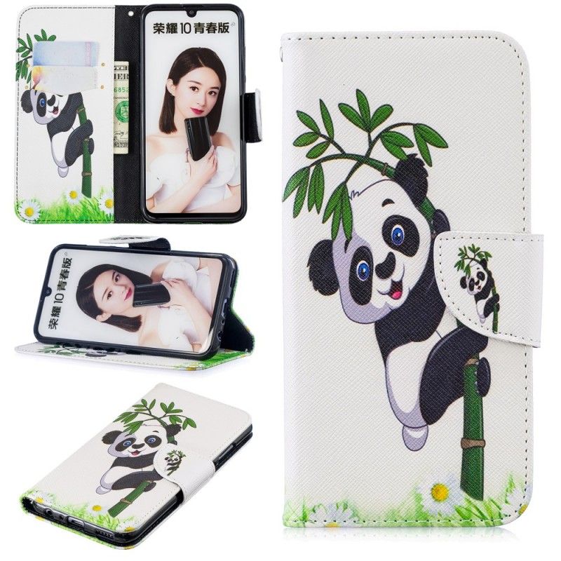 Folio Deksel Honor 10 Lite Panda På Bambus