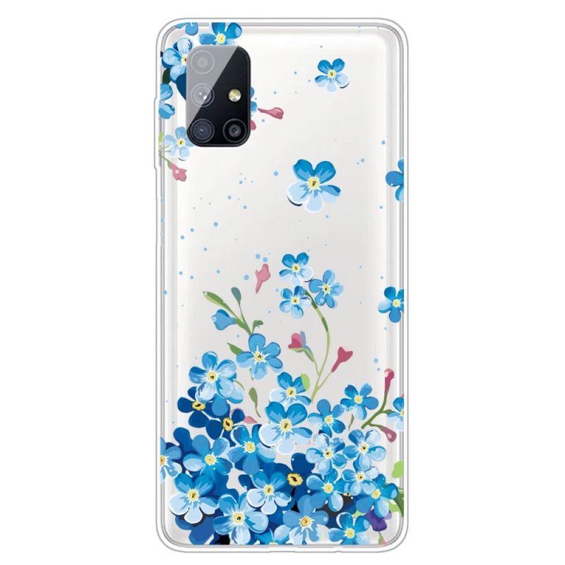 Deksel for Samsung Galaxy M51 Blå Blomster