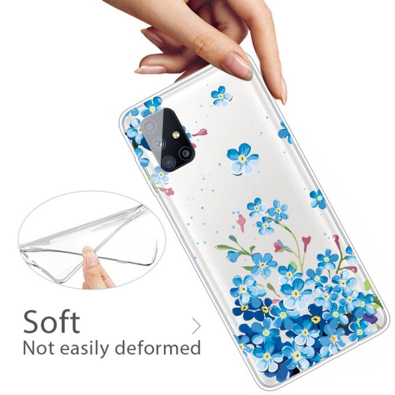 Deksel for Samsung Galaxy M51 Blå Blomster