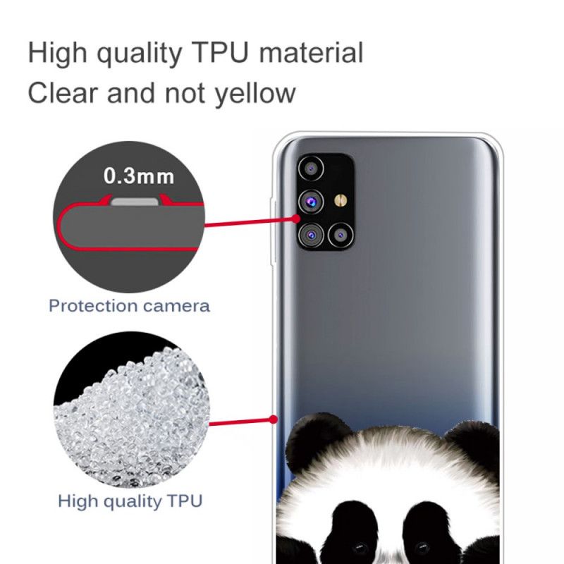 Deksel for Samsung Galaxy M51 Gjennomsiktig Panda