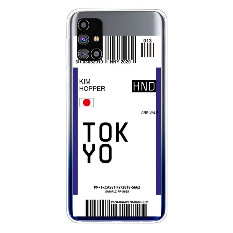 Deksel for Samsung Galaxy M51 Svart Boarding Pass Tokyo