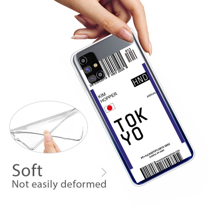 Deksel for Samsung Galaxy M51 Svart Boarding Pass Tokyo