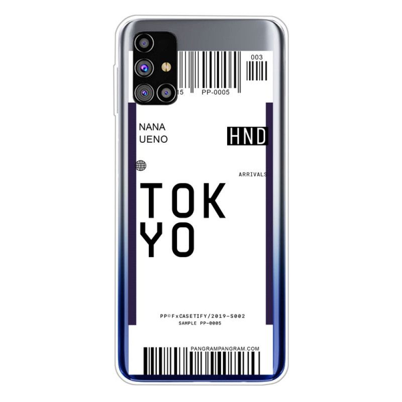 Deksel for Samsung Galaxy M51 Svart Boarding Pass Tokyo