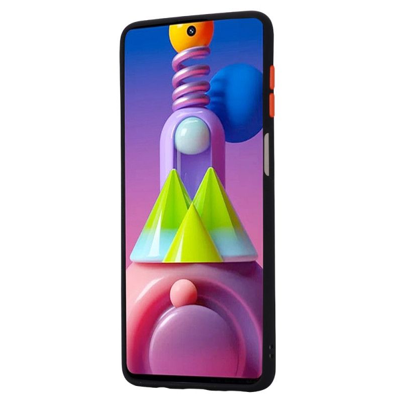 Deksel for Samsung Galaxy M51 Svart Hybrid Med Fargede Kanter