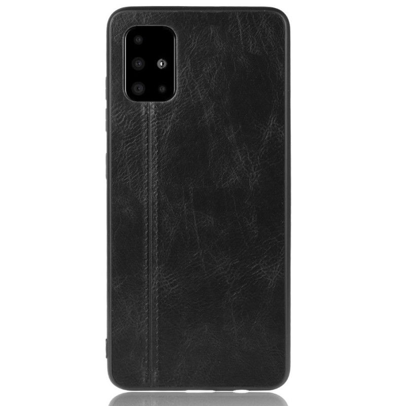 Deksel for Samsung Galaxy M51 Svart Sydd Skinneffekt