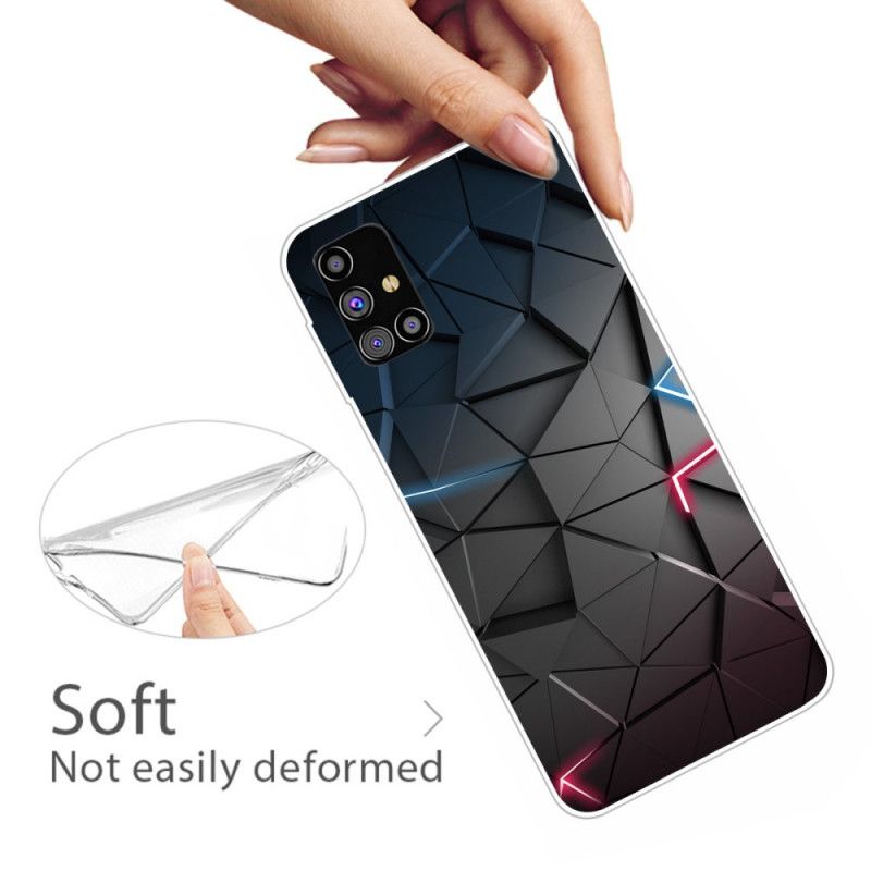 Deksel Samsung Galaxy M51 Grå Fleksibel Geometri