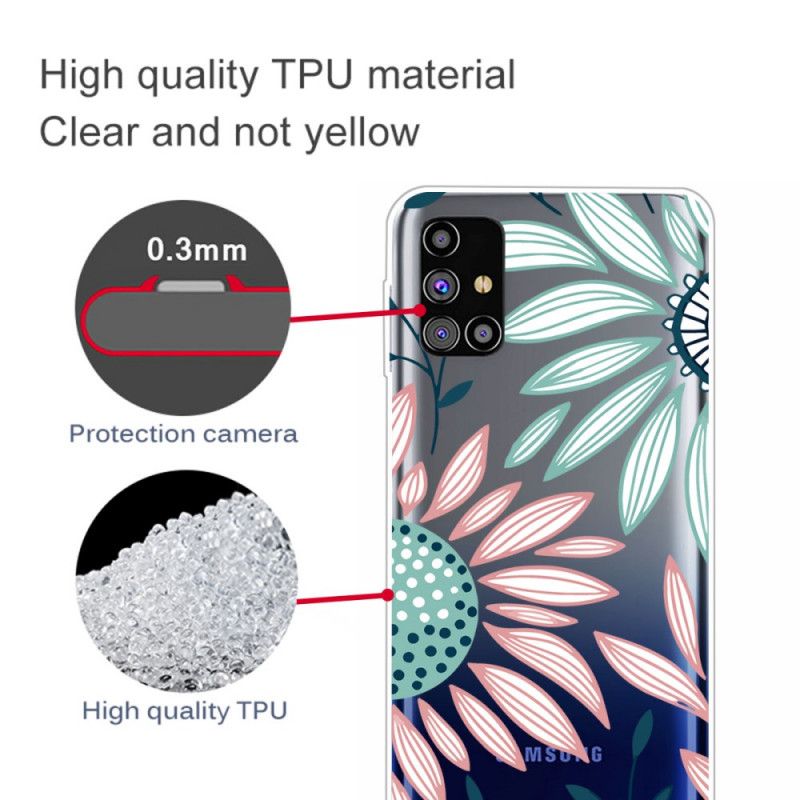 Deksel Samsung Galaxy M51 Grønn Premium Blomster Beskyttelse