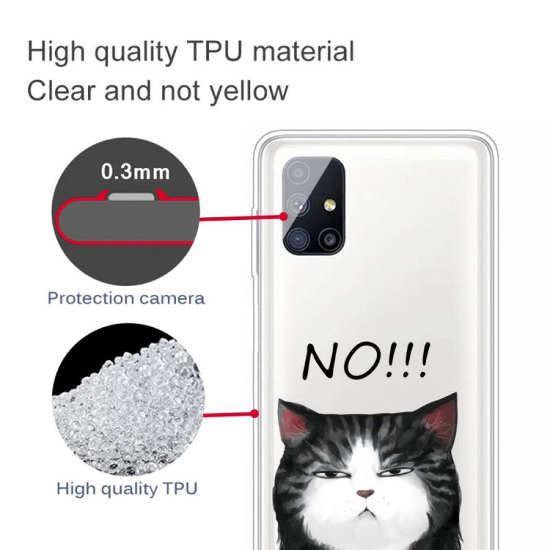 Deksel Samsung Galaxy M51 Katten Som Sier Nei Anti-fall