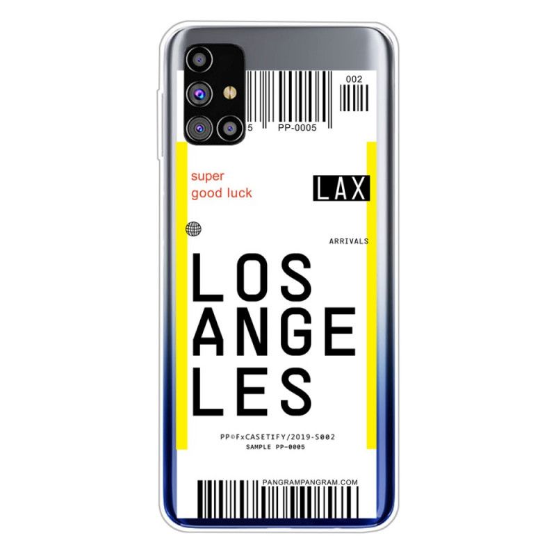 Deksel Samsung Galaxy M51 Mobildeksel Boarding Pass Til Los Angeles