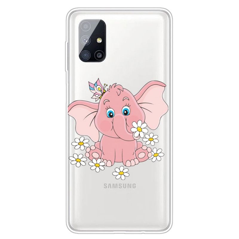 Deksel Samsung Galaxy M51 Mobildeksel Gjennomsiktig Rosa Elefant