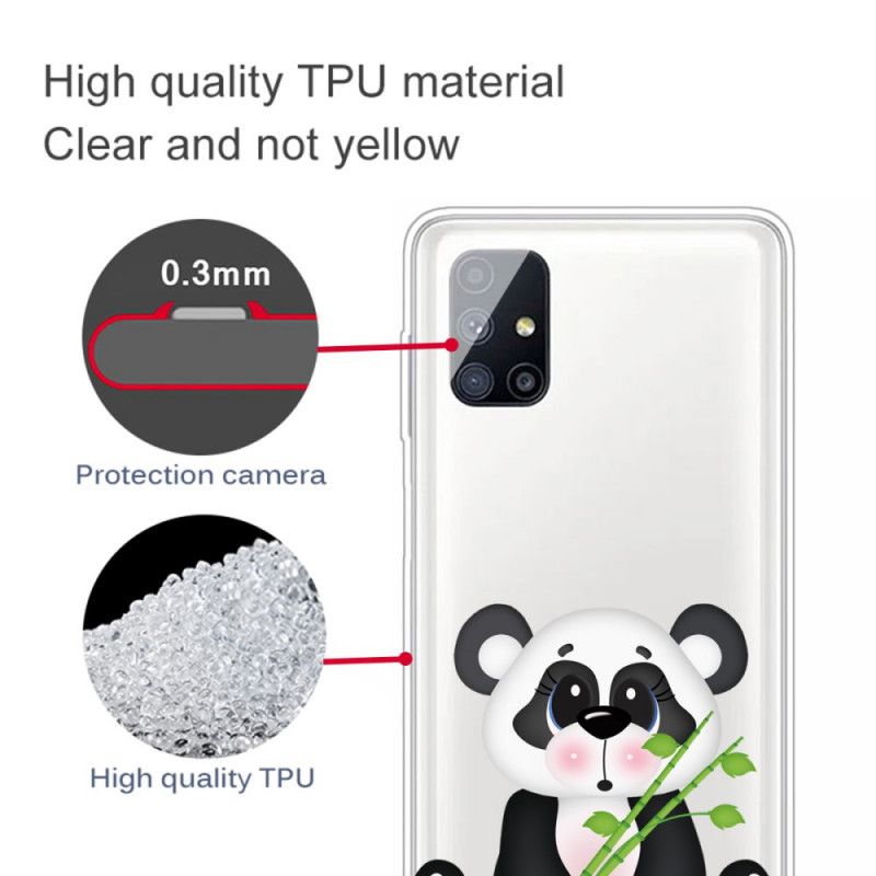 Deksel Samsung Galaxy M51 Mobildeksel Gjennomsiktig Trist Panda