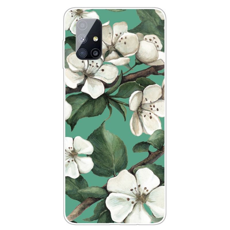 Deksel Samsung Galaxy M51 Mobildeksel Malte Hvite Blomster