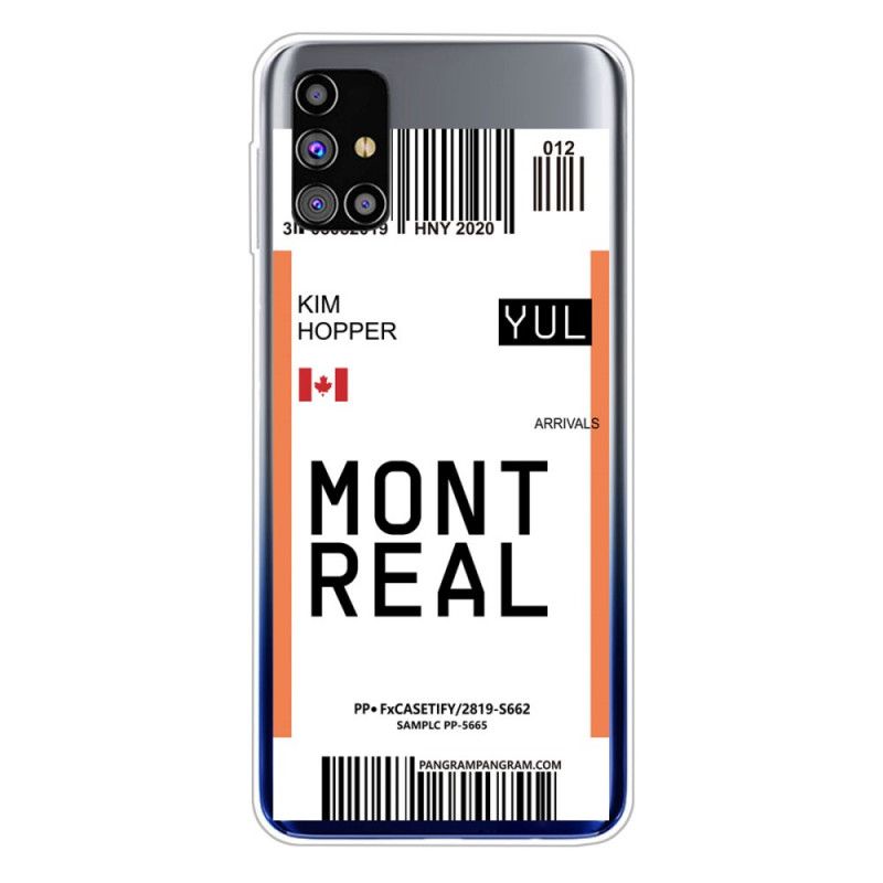 Deksel Samsung Galaxy M51 Mobildeksel Ombordstigningskort Til Montreal