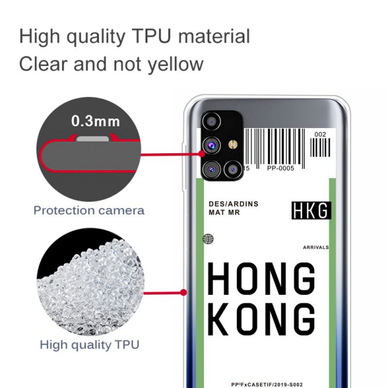 Deksel Samsung Galaxy M51 Ombordstigningskort Til Hong Kong