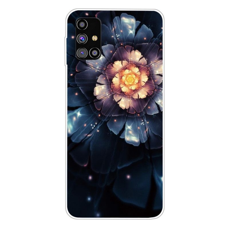 Deksel Samsung Galaxy M51 Oransje Fleksible Blomster