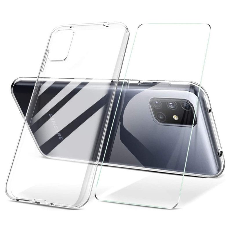 Deksel Samsung Galaxy M51 Skall Og Skjermherdet Glass Anti-fall