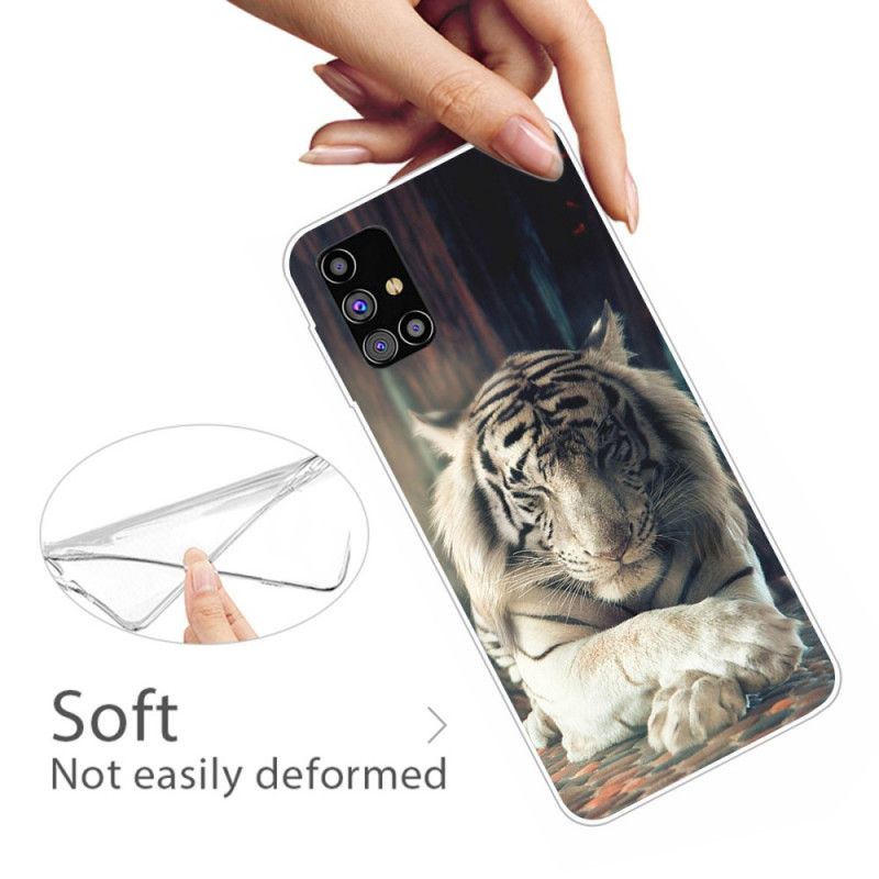 Deksel Samsung Galaxy M51 Svart Fleksibel Tiger Anti-fall