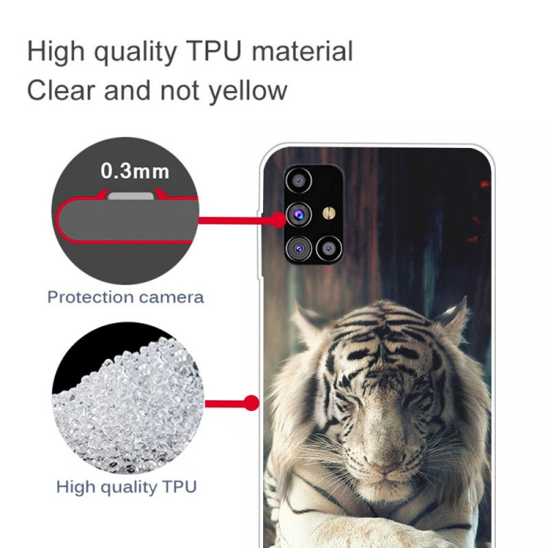 Deksel Samsung Galaxy M51 Svart Fleksibel Tiger Anti-fall