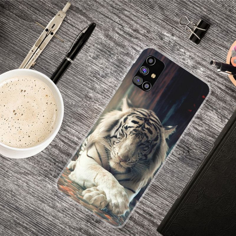 Deksel Samsung Galaxy M51 Svart Fleksibel Tiger Anti-fall