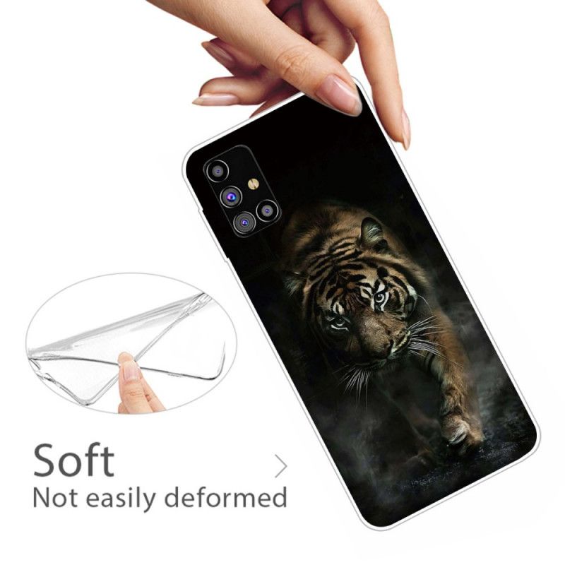 Deksel Samsung Galaxy M51 Svart Fleksibel Tiger Anti-fall