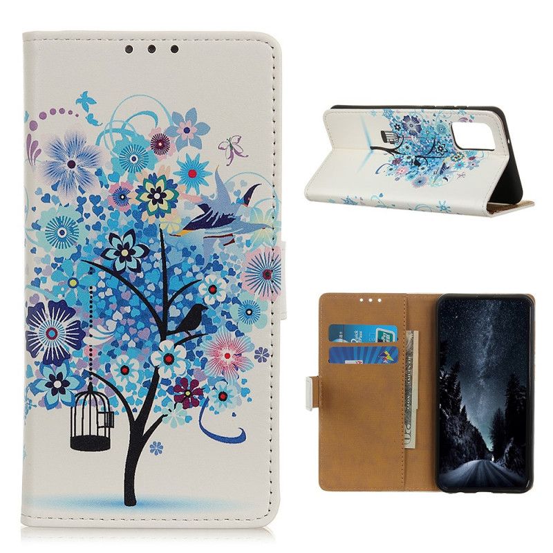 Folio Deksel for Samsung Galaxy M51 Oransje Blomstrende Tre