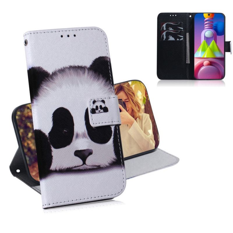 Folio Deksel for Samsung Galaxy M51 Panda Ansikt