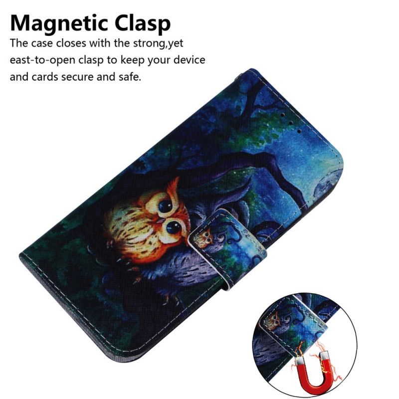 Folio Deksel for Samsung Galaxy M51 Uglemaleri