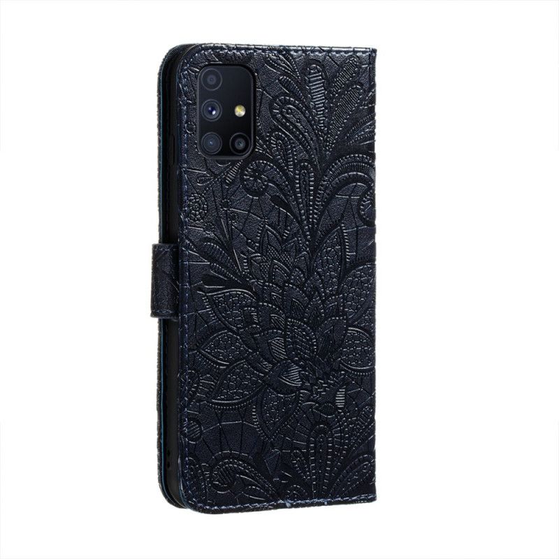 Folio Deksel Samsung Galaxy M51 Grå Tribal Thong Blomster Beskyttelse