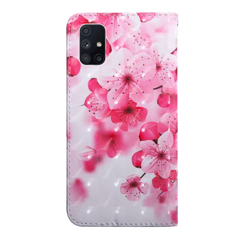 Folio Deksel Samsung Galaxy M51 Rosa Blomster Anti-fall