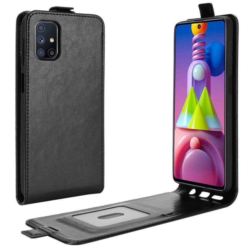 Folio Deksel Samsung Galaxy M51 Svart Vertikal Skinneffektklaff