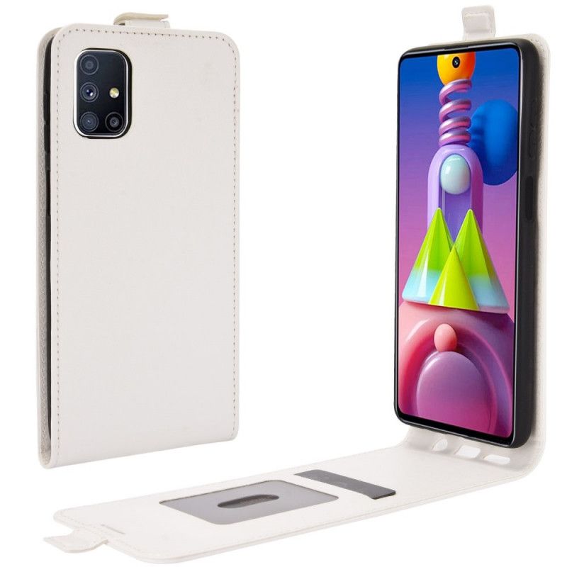 Folio Deksel Samsung Galaxy M51 Svart Vertikal Skinneffektklaff