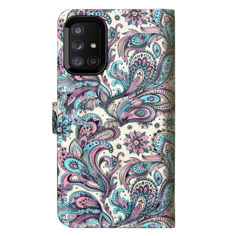 Lærdeksel Folio Deksel Samsung Galaxy M51 Mobildeksel Mønstrede Blomster