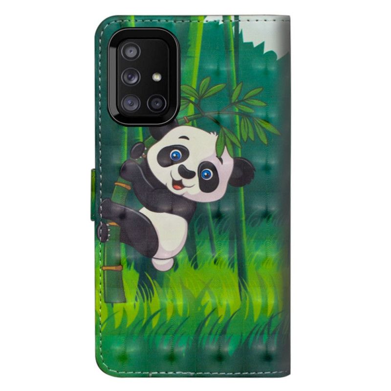 Lærdeksel Folio Deksel Samsung Galaxy M51 Panda Og Bambus